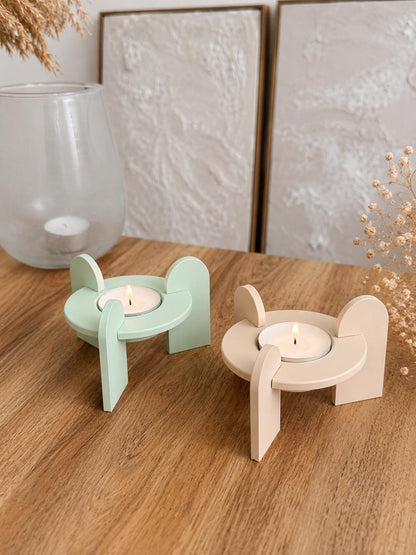 Moderner Teelichthalter | Skandinavische Deko | 3D gedruckter Kerzenhalter | Minimalistische Wohnaccessoires | Geschenkidee