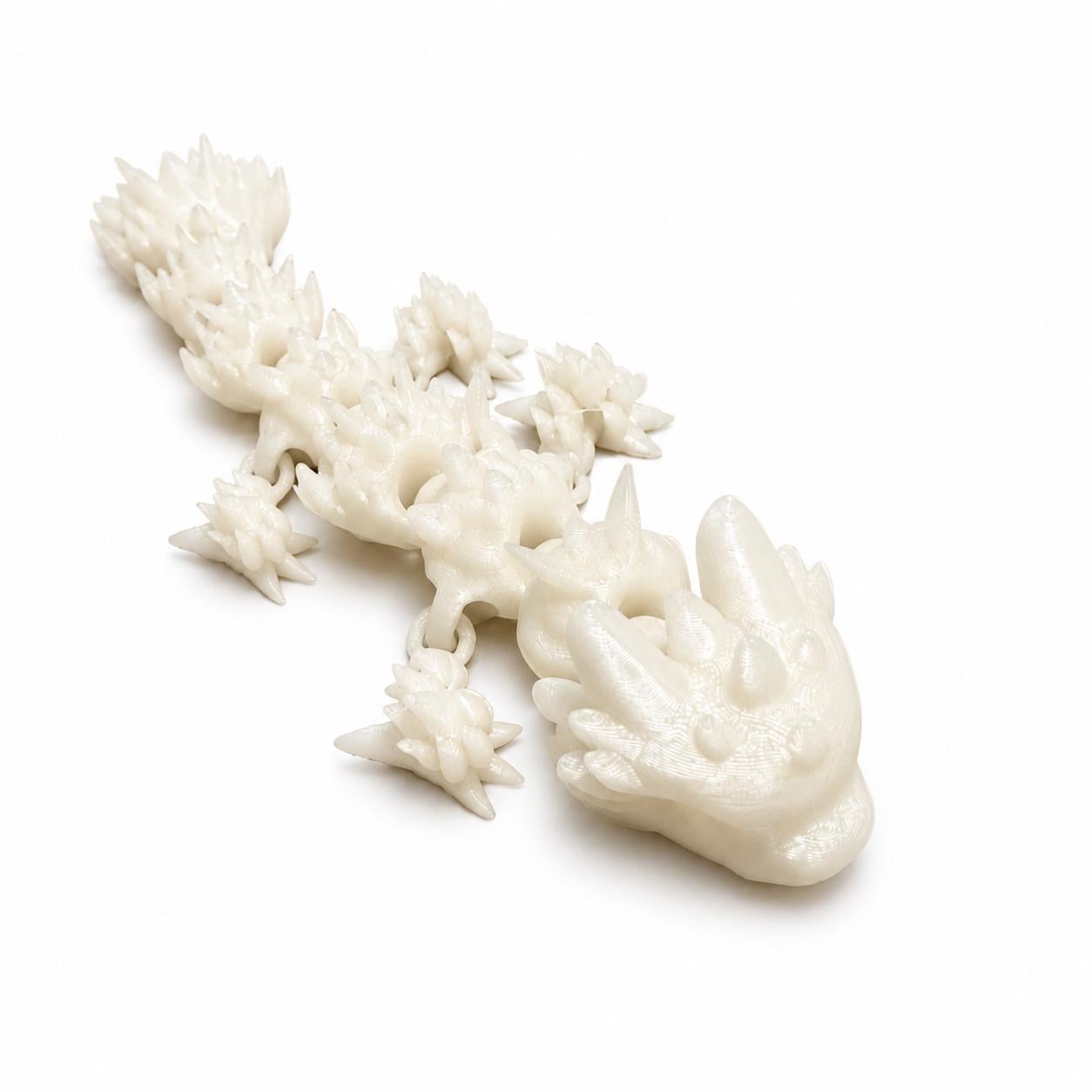Kristalldrache | Bewegliche 3D-Druck Figur | Flexi Drache | Glow in the Dark optional