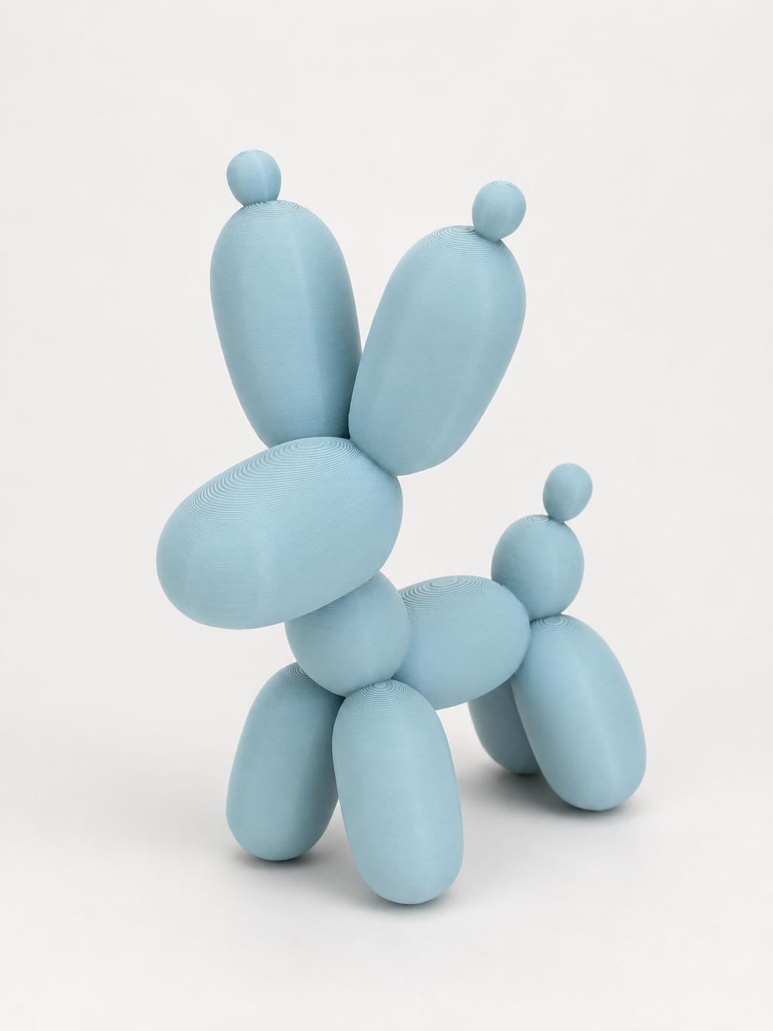 Ballonhund Dekofigur | Moderne 3D Druck Skulptur | Minimalistische Hundestatue | Pastellfarbene Wohnungsdeko