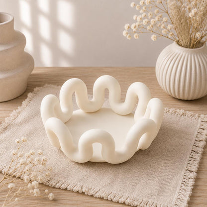 Wellen Schmuckschale | Moderne Ablageschale aus dem 3D-Drucker | Schmuck Organizer | Dekoschale in Pastellfarben | Geschenk für Frauen