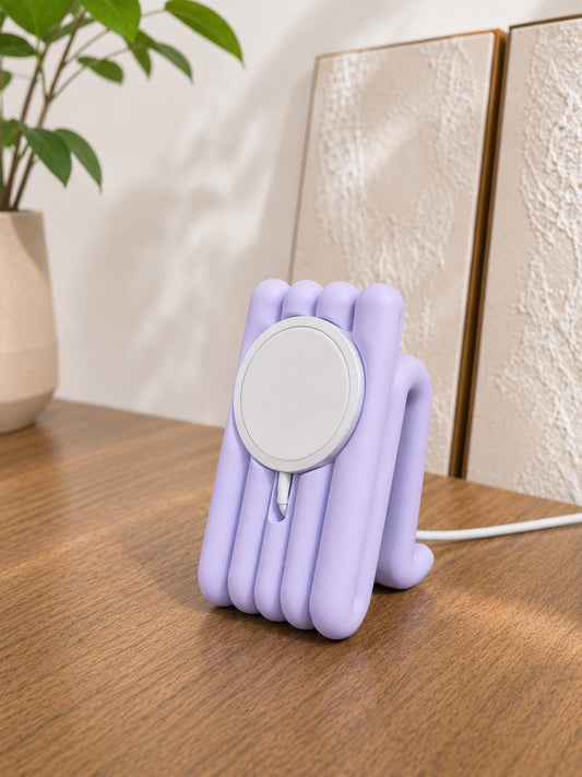MagSafe Ladestation | Handyhalter für Apple MagSafe Ladegerät | 3D Druck | Smartphone Ständer | Schreibtisch Zubehör | Pastellrosa