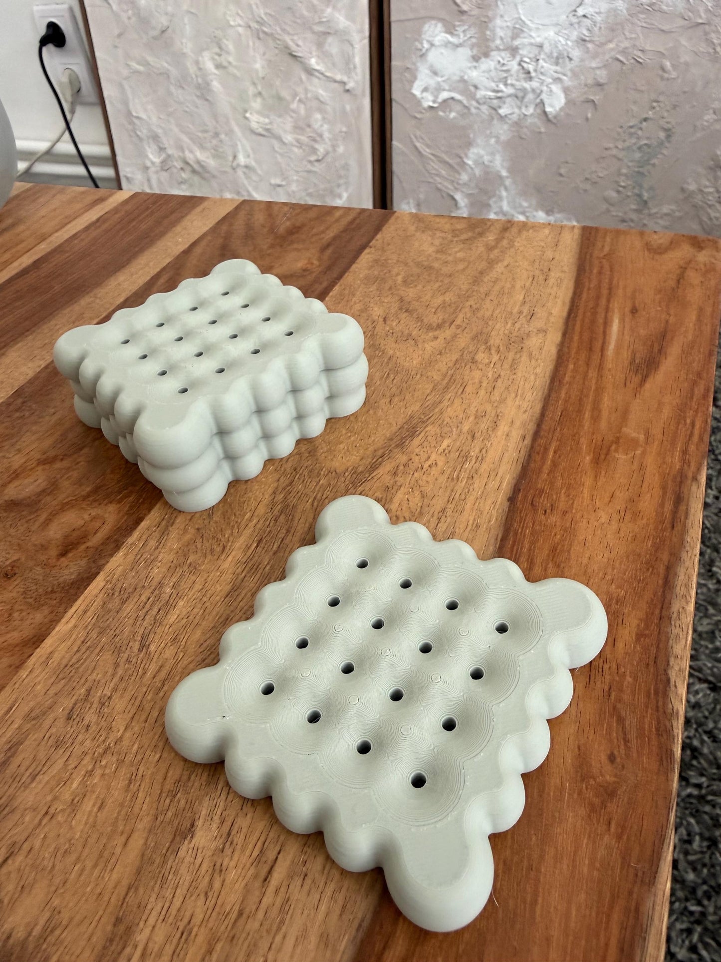 Untersetzer Set im Bubble Design | 3D Druck Untersetzer | Moderne Tischdeko | Getränkeuntersetzer | Geschenkidee Einzug