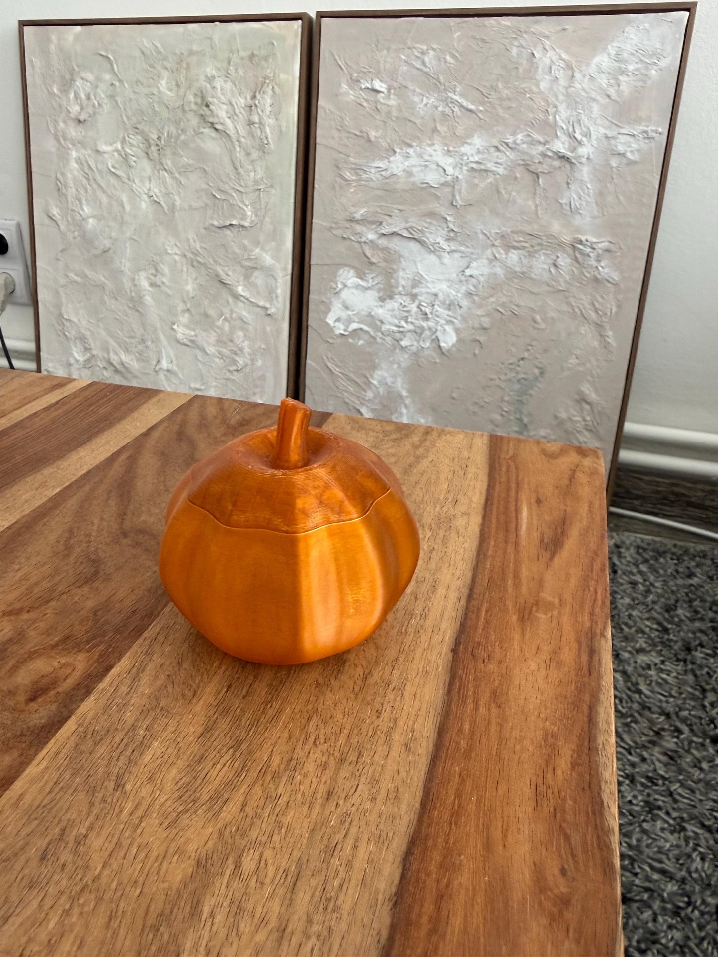Kürbis Teelichthalter mit Deckel | Herbstdeko aus dem 3D-Drucker | Kürbis Windlicht für LED-Teelichter | Halloween & Herbst