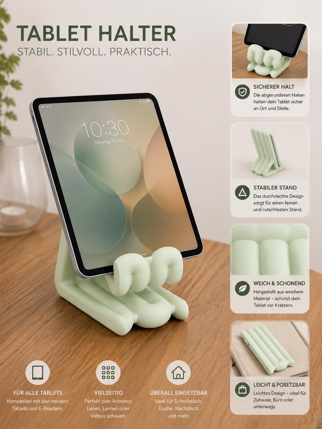 Tablet Halter aus dem 3D-Druck | Moderner Ständer für Tablet & Smartphone
