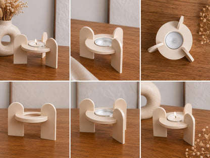 Moderner Teelichthalter | Skandinavische Deko | 3D gedruckter Kerzenhalter | Minimalistische Wohnaccessoires | Geschenkidee