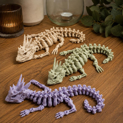 Skelettdrache | Bewegliche 3D-Druck Figur | Fantasy Deko & Geschenk
