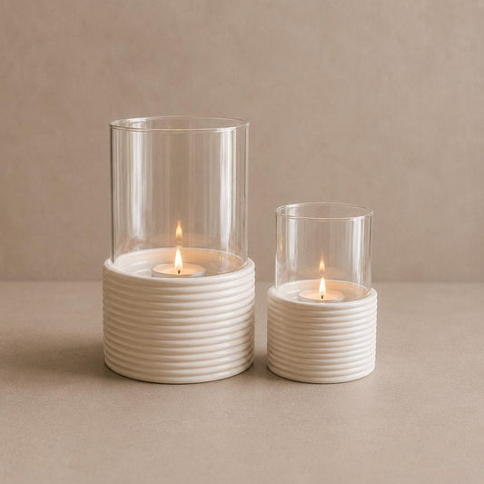 Modernes LED-Windlicht im Rillen-Design