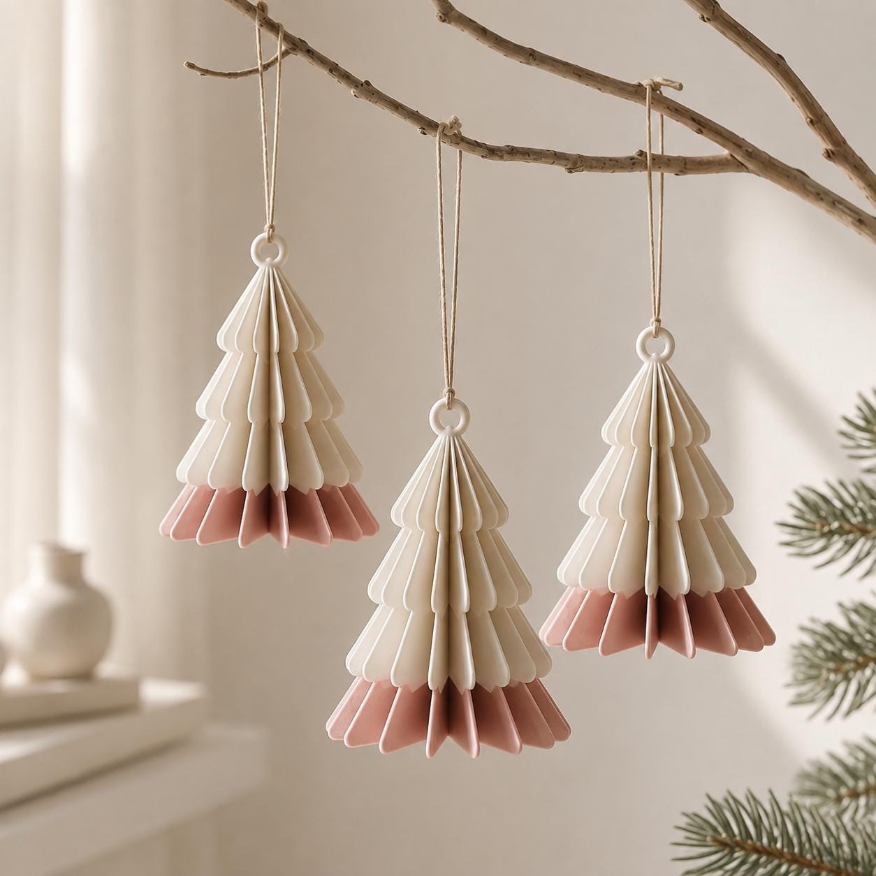 Hängende Weihnachtsbäume in verschiedenen Größen & Farben