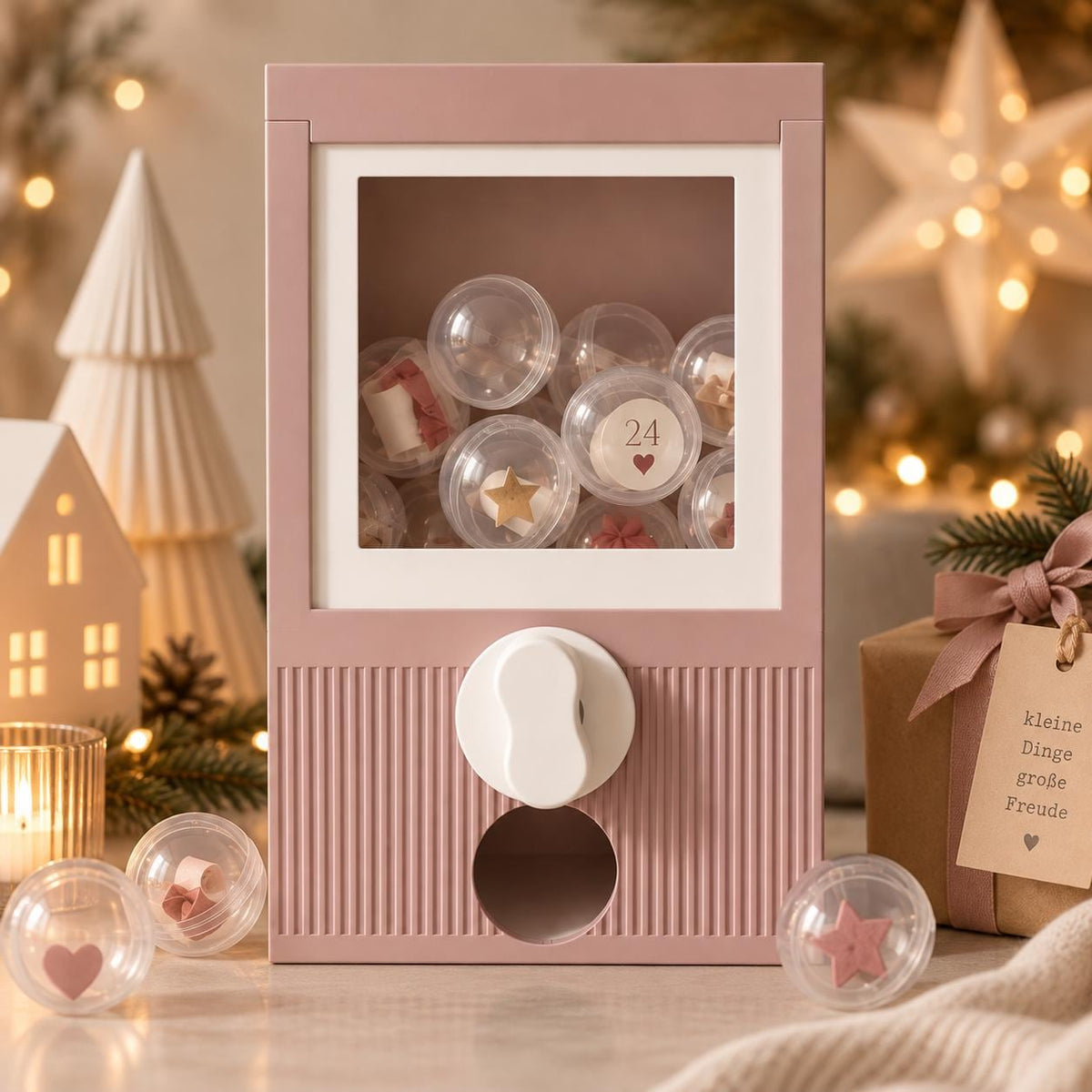 Kapselautomat Adventskalender zum Befüllen | Kapselmaschine mit Kapseln | DIY Adventskalender wiederverwendbar