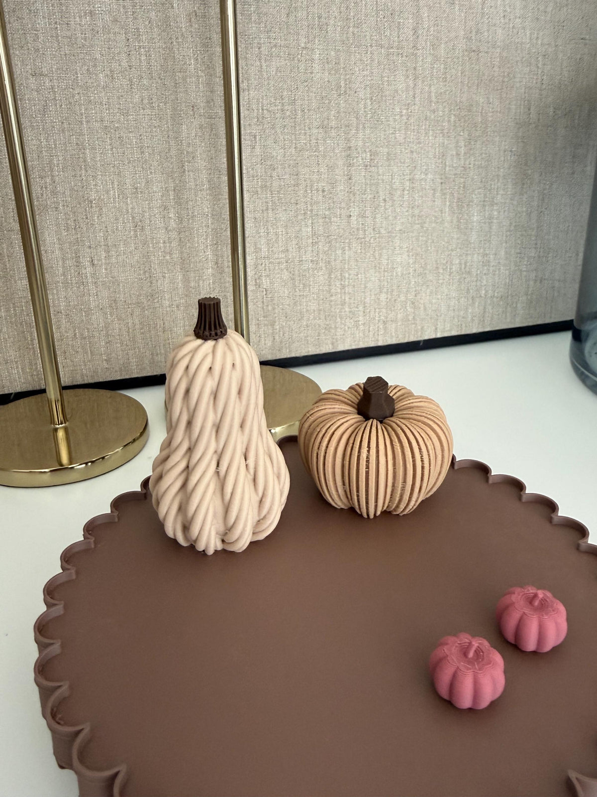 Kürbis in Strickoptik