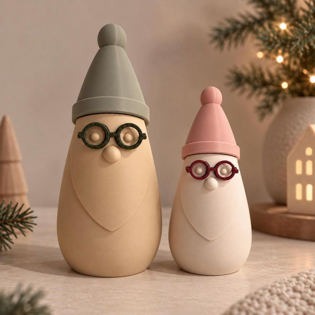 Weihnachtswichtel mit Brille