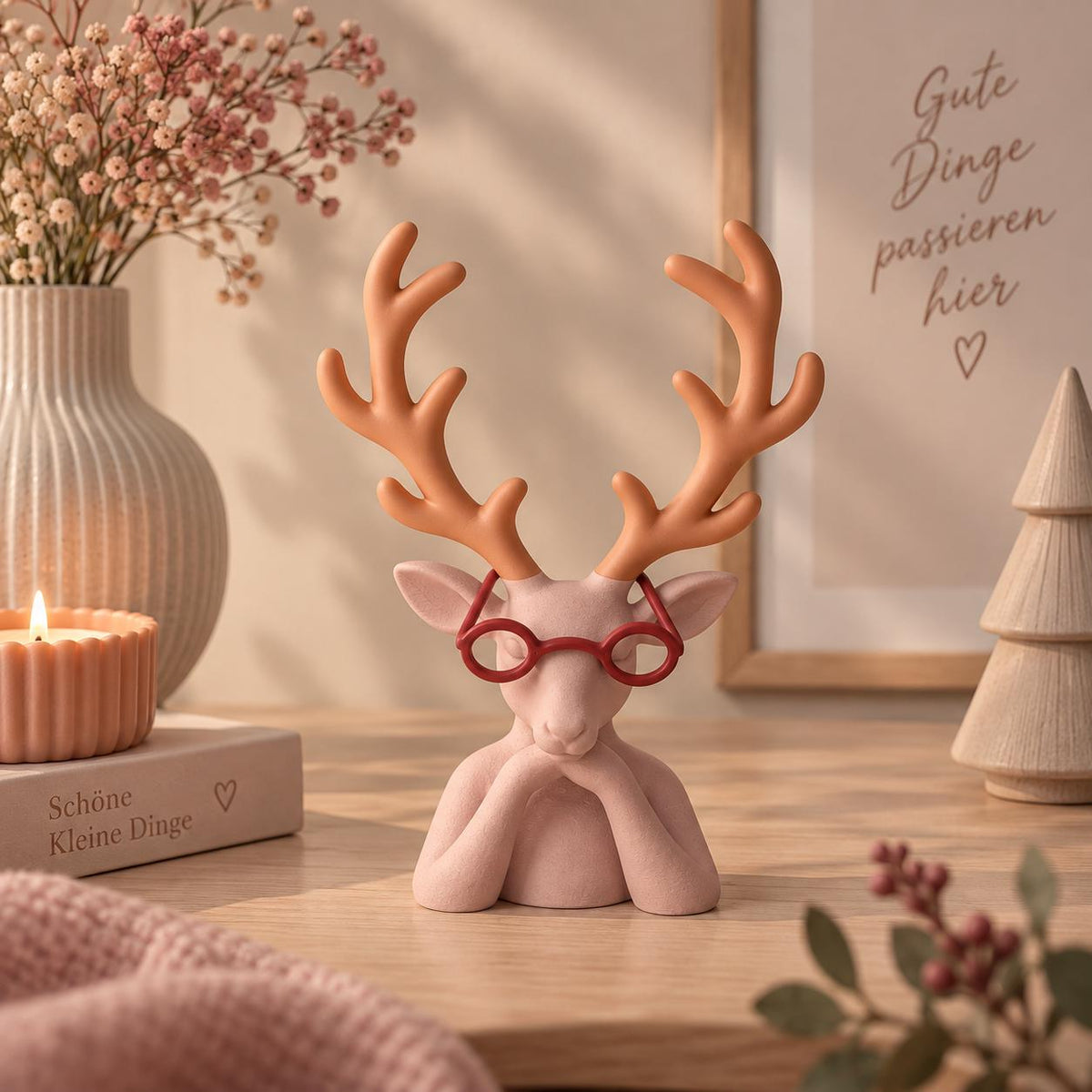 Hirsch Deko mit Geweih | mit oder ohne Brille