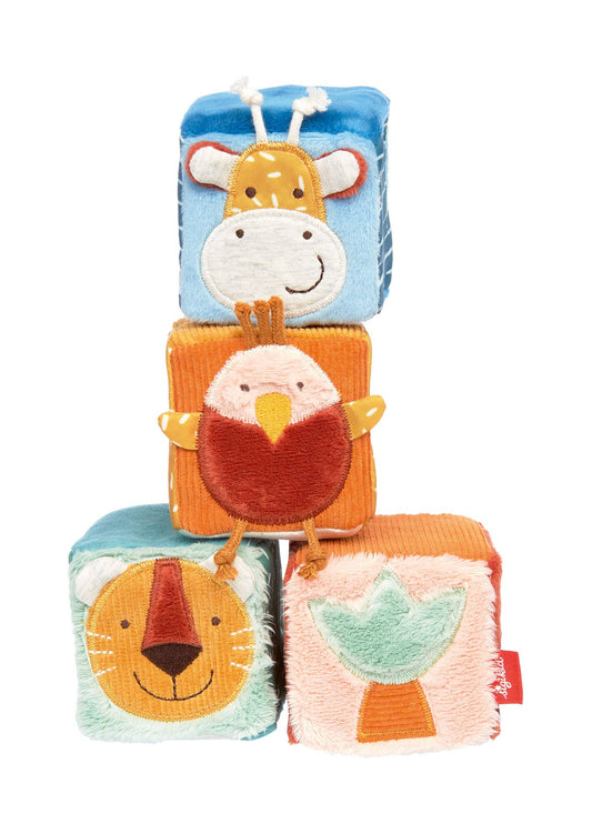 Vierer-Set Babywürfel zum Stapeln und Spielen.