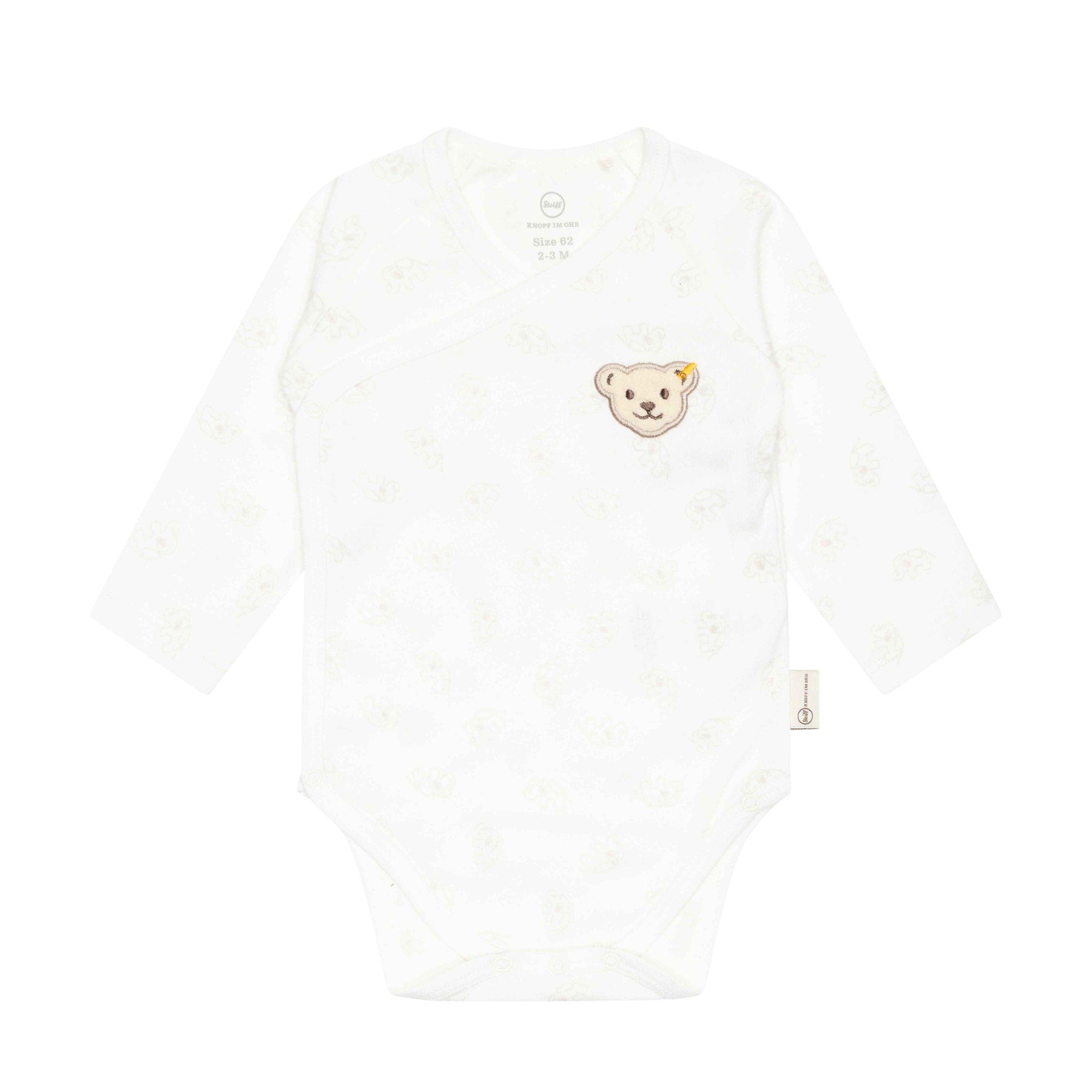 Weicher Langarm-Wickelbody aus GOTS-zertifizierter Baumwolle für Babys.